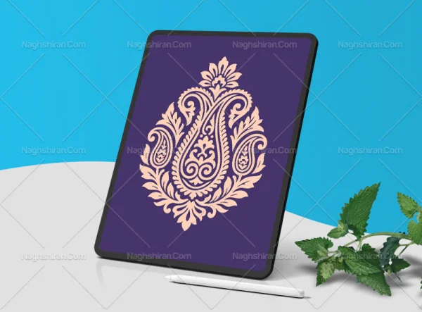 وکتور طرح برگ و بته جقه سنتی