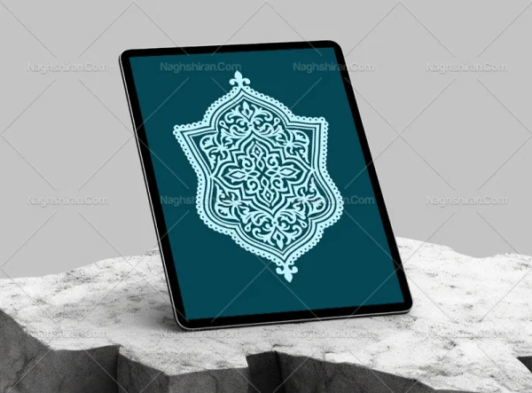 وکتور نقوش سنتی آبی رنگ