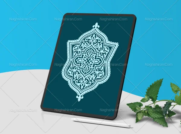 وکتور نقوش سنتی آبی رنگ