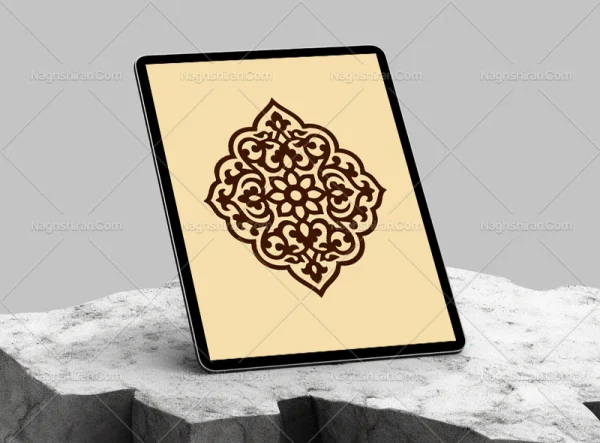 وکتور طرح ترنج المان قهوه ای سنتی