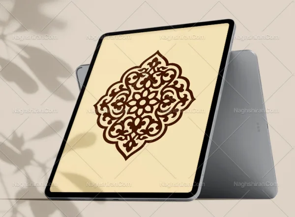 وکتور طرح ترنج المان قهوه ای سنتی