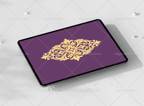 وکتور طرح ترنج المان زرد سنتی