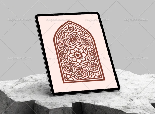 وکتور طرح محراب نقوش سنتی و هندسی