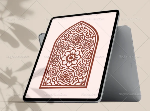 وکتور طرح محراب نقوش سنتی و هندسی