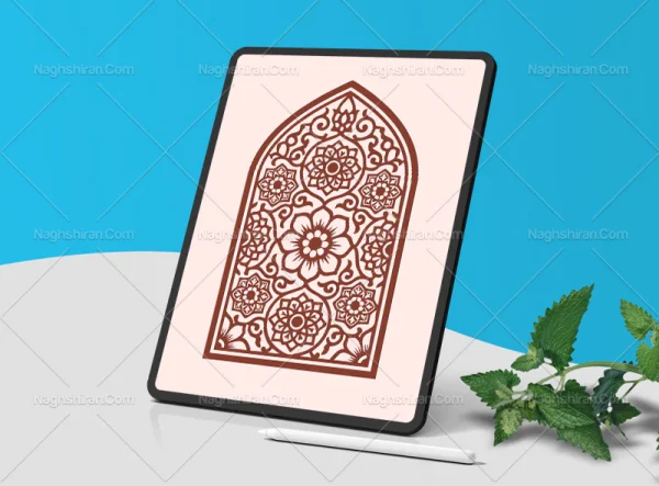 وکتور طرح محراب نقوش سنتی و هندسی