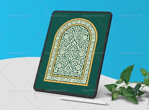 وکتور نقوش تذهیب طرح محراب