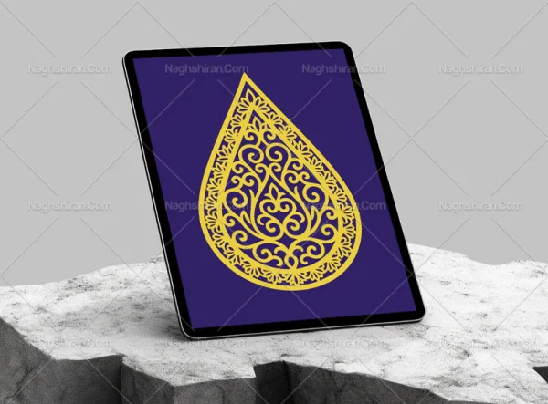 وکتور نقوش سنتی طرح قطره رنگی