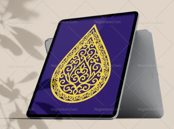 وکتور نقوش سنتی طرح قطره رنگی