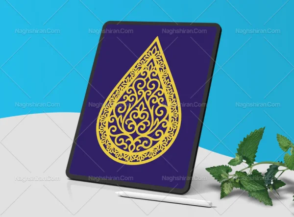 وکتور نقوش سنتی طرح قطره رنگی