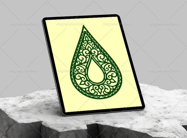 وکتور نقوش سنتی طرح قطره سبز