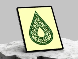 وکتور نقوش سنتی طرح قطره سبز