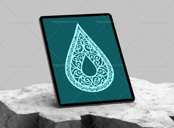 وکتور نقوش سنتی طرح قطره آبی