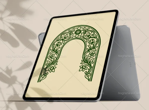 وکتور طرح گل و برگ محراب