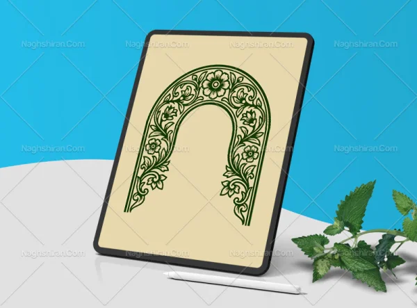 وکتور طرح گل و برگ محراب
