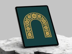 وکتور گل و برگ زرد سنتی محراب