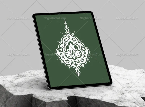 وکتور طرح نشان تذهیب سفید
