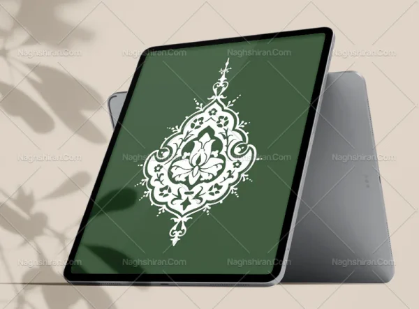 وکتور طرح نشان تذهیب سفید