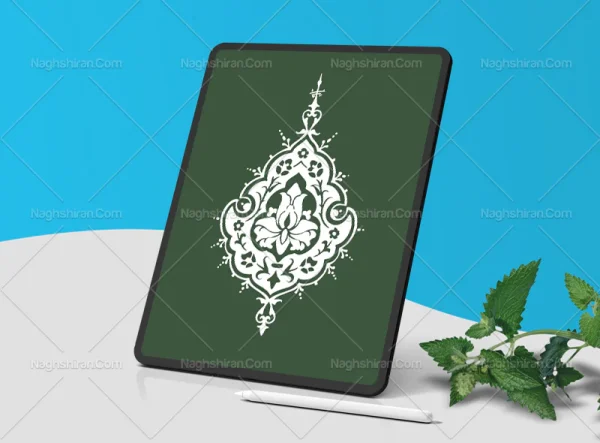 وکتور طرح نشان تذهیب سفید