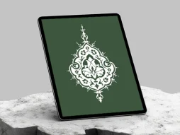 وکتور طرح نشان تذهیب سفید