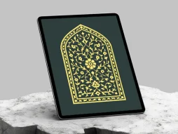 وکتور طرح محراب گل های سنتی و حاشیه