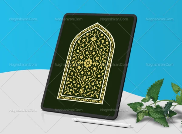 وکتور طرح محراب گل سنتی و حاشیه