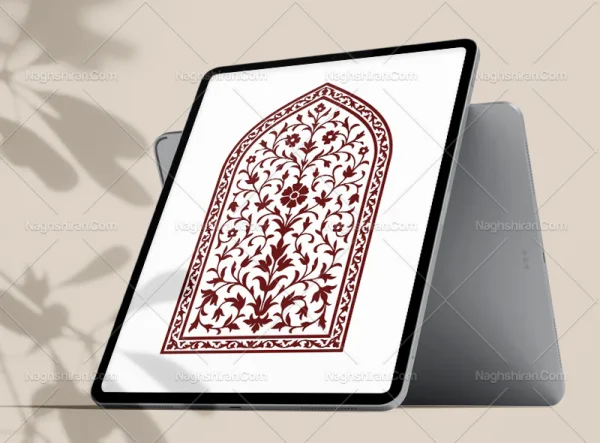 وکتور طرح محراب گل های ساده سنتی
