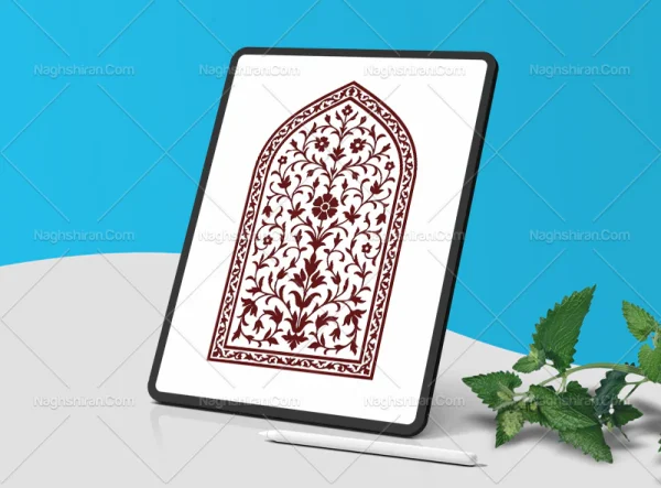 وکتور طرح محراب گل های ساده سنتی