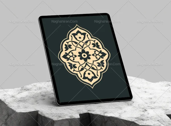 وکتور طرح نشان نقوش تذهیب