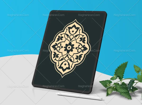 وکتور طرح نشان نقوش تذهیب