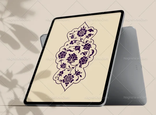 وکتور طرح نشان گردش اسپیرال و نقوش سنتی