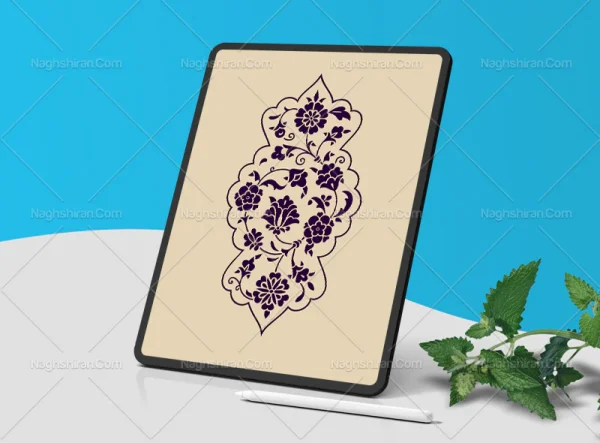 وکتور طرح نشان گردش اسپیرال و نقوش سنتی