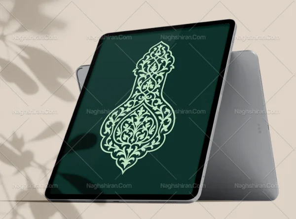 وکتور نشان نقوش سنتی آبی رنگ