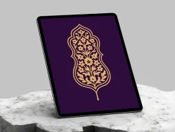 وکتور طرح نشان گل و برگ سنتی ساده