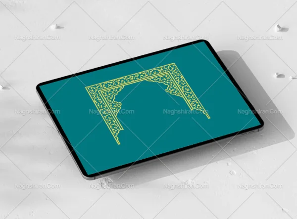 وکتور طرح نیم حاشیه نقوش سنتی
