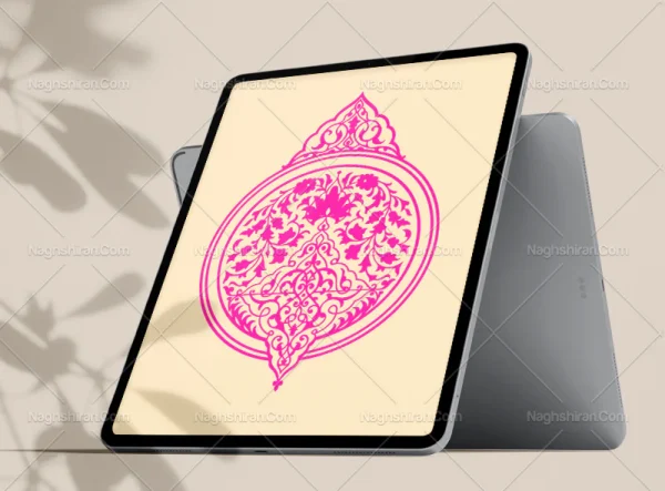 وکتور طرح نشان تذهیب صورتی