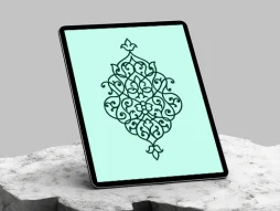وکتور طرح ترنج نقوش ساده سبز سنتی