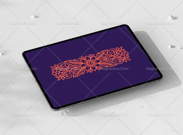 وکتور واگیره حاشیه نقوش ماندالا قرمز