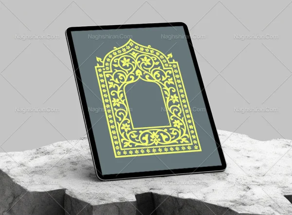وکتور حاشیه طرح محراب سبز رنگ سنتی