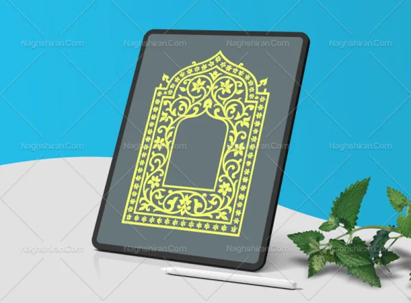 وکتور حاشیه طرح محراب سبز رنگ سنتی