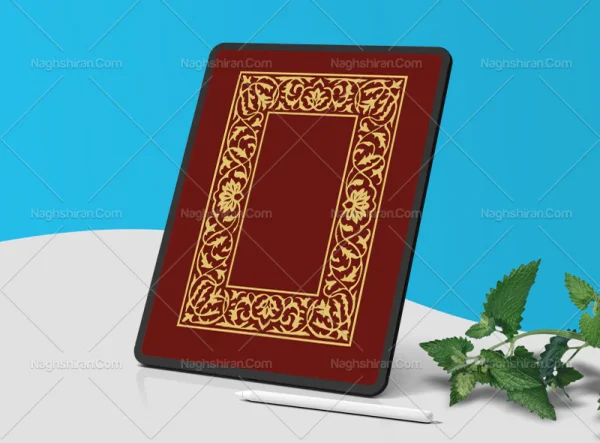 وکتور حاشیه طرح گل و برگ سنتی