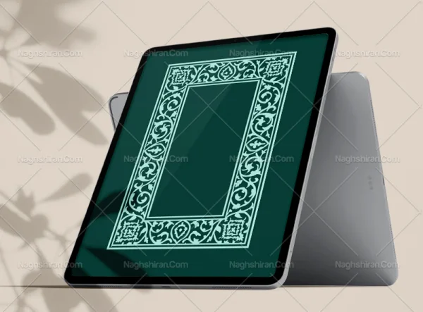 وکتور حاشیه آبی طرح تذهیب