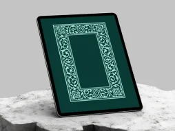 وکتور حاشیه آبی طرح تذهیب