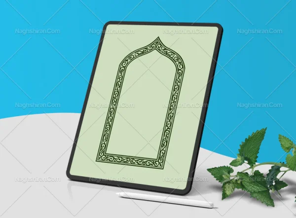 وکتور محراب کادر سنتی سبز رایگان