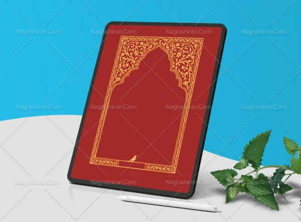 وکتور طرح محراب نقوش سنتی و پرنده