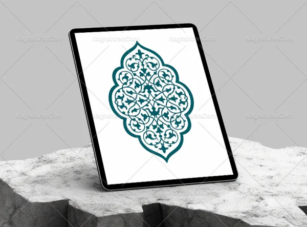 وکتور ترنج اسلیمی سبز آبی