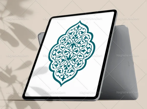 وکتور ترنج اسلیمی سبز آبی