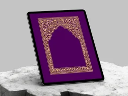 وکتور طرح محراب نقوش سنتی بنفش