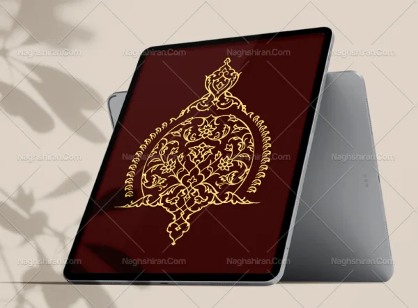 وکتور گل نقوش تذهیب تو خالی