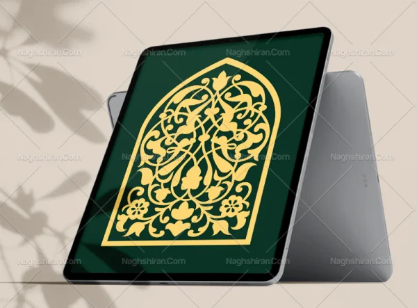 وکتور طرح محراب المان های اسلیمی رنگی