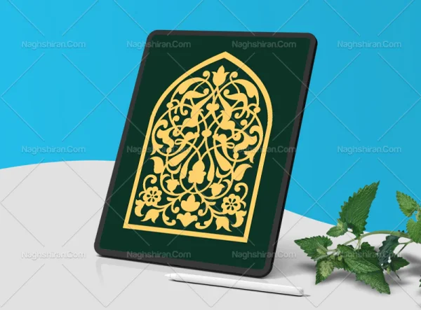 وکتور طرح محراب المان های اسلیمی رنگی